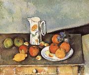Paul Cezanne table of milk and fruit Spain oil painting reproduction